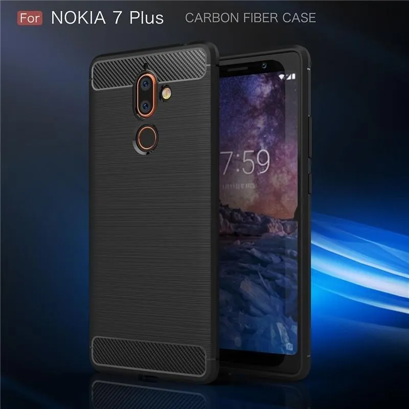 Carbon Rugged Armor Cover Case for Nokia Plus intl - Main Image