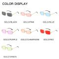 XaYbZc Blue Rectangular Sunglasses Rimless Men Metal Fashion Square Sun Glasses For Women Gradient Lens Frameless 2024 UV400. 