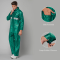 TOP RATED ORIGINAL KOREAN PVC RUBBER COATED RAIN COAT SUIT  ( 912 ) GREEN / BLUE COLOUR WATERPROOF RAINSUIT For Men And Women. 