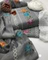 Embroided 3 Piece Suit For Women Paper Cotton Shirt Dupatta with COMPUTER KACHA TARKASHI EMBROIDERY and White Cotton Chikankari Trouser Ashrafi Ashrafi Customized. 