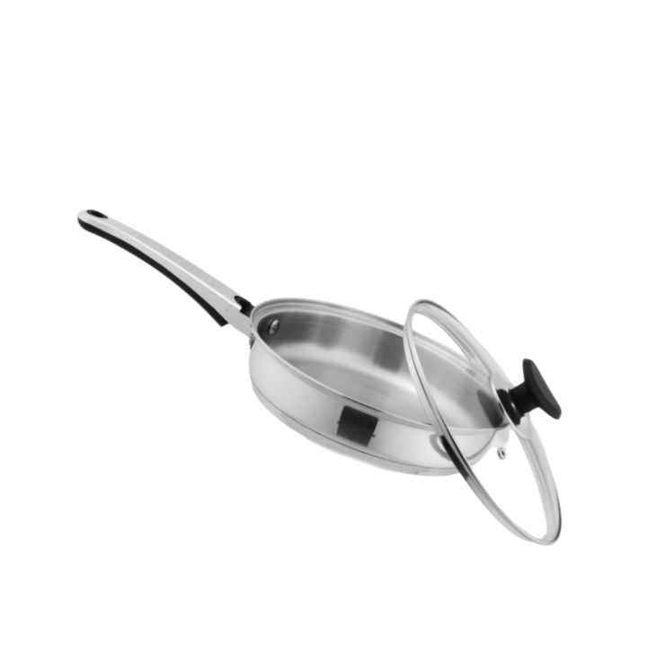 sonex%20Fry%20pan%20with%20glass%20lid%20Stainless%20Steel%20double%20Bottom%20Heavy%20guage%20all%20sizes%20mention%20-%20Image%206