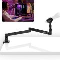 ULANZI LS26 Low Profile Mic Arm, Aluminum 360° Rotatable Foldable Microphone Low Arm Desk Mount for Podcast/Streaming/Gaming/Radio Studio w Mic Clip 1/4" 3/8" 5/8" Screw for Most Mics. 