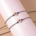 2Pcs/Set Promise Bracelets Friendship Couple Matching Bracelet Luminous Heart Bead Elastic Rope Valentine's Day Gift. 
