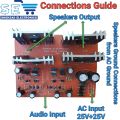 D1047 Audio Stereo Transistor Amplifier Circuit kit 70+70 Watts Class AB Board. 
