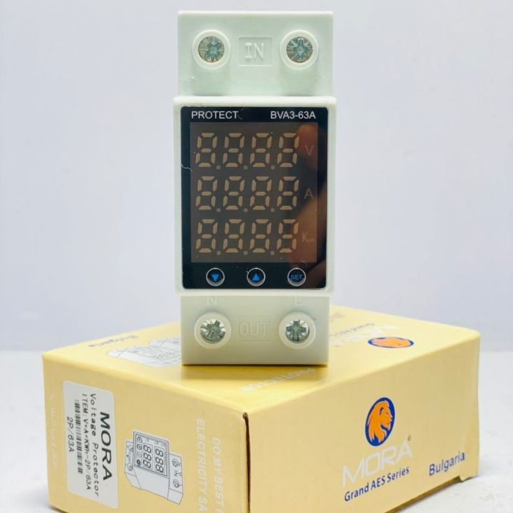 MORA 63A V+A+KWH (VOLT + AMPARE + KWH) Protector by MORA Bulgaria with time delay function