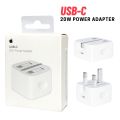 Official 20W iPhone PD Charger - 3 PIN UK Plug Fast iPhone Adapter - Type-C to Lightning Cable Supported | Power Adapter. 