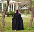 Black Button Style Georgette Abaya for Girls women Modest Abaya Islamic Dress Elegant Abaya Fashion Traditional Abaya Women's Abaya Black Abaya Designer Abaya. 