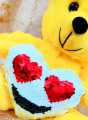 12'' Sequince Heart Fluffy Teddy Bear Hat Wear Teddy Bear for Girls/ Kids - Yellow. 