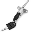 CL-Lin 2 Piece Drawer Lock Silver Plunger Lock with Key for Filing Cabinets Wardrobe Display Cabinet Furniture, Diameter 16 mm, Length 61 mm (Key Different) C C799. 