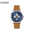Guess Delancy Blue Dial Brown Leather Strap Watch For Men-W0870G4. 