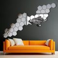 Acrylic Hexagon Wall Mirror Stickers 4x4 Inch Decorative Panels Pack of 1 to 60. 