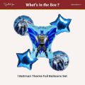 Batman Theme Foil Balloos 5 Pcs Set For Birthday Decorations And Celebrations. 