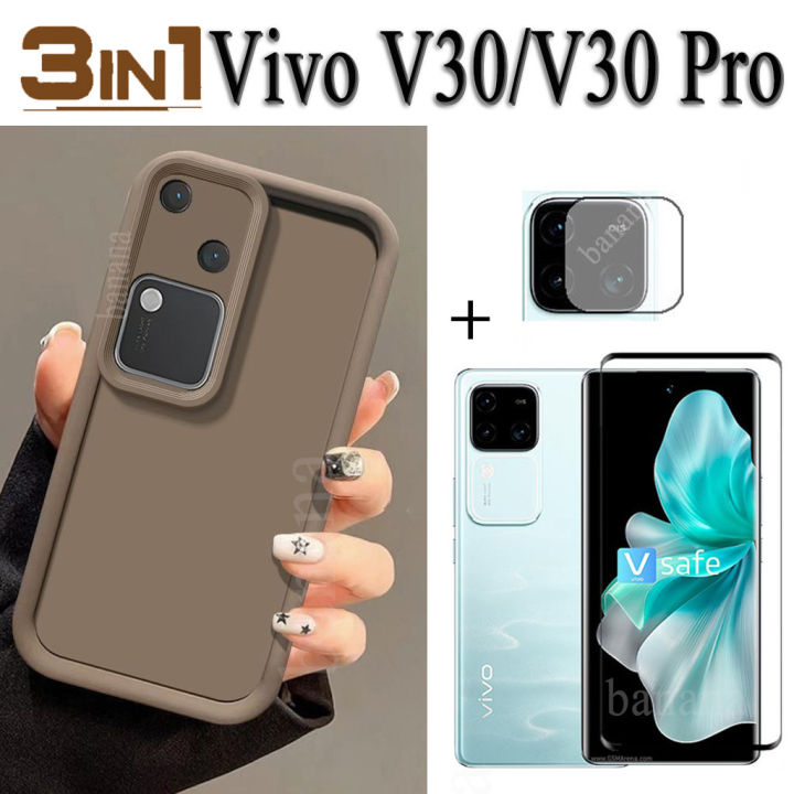 Vivo V30 Matte Soft Phone CaseFor Vivo V30 Pro V 30 Shockproof Phone Case 3in1