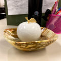 Onyx Bowl With Marble Apple, Handmade Decorative Item, Handcrafted Showpiece For Home Decor, Marble Item For Dining Table. 