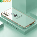 UCUC for OPPO A53 2020 Luxury 6D Plating Soft Casing Silicone Square Frame Phone Case Shiny Bling Back Cover + Free Lanyard Maple leaf New design Side Drawing Case. 