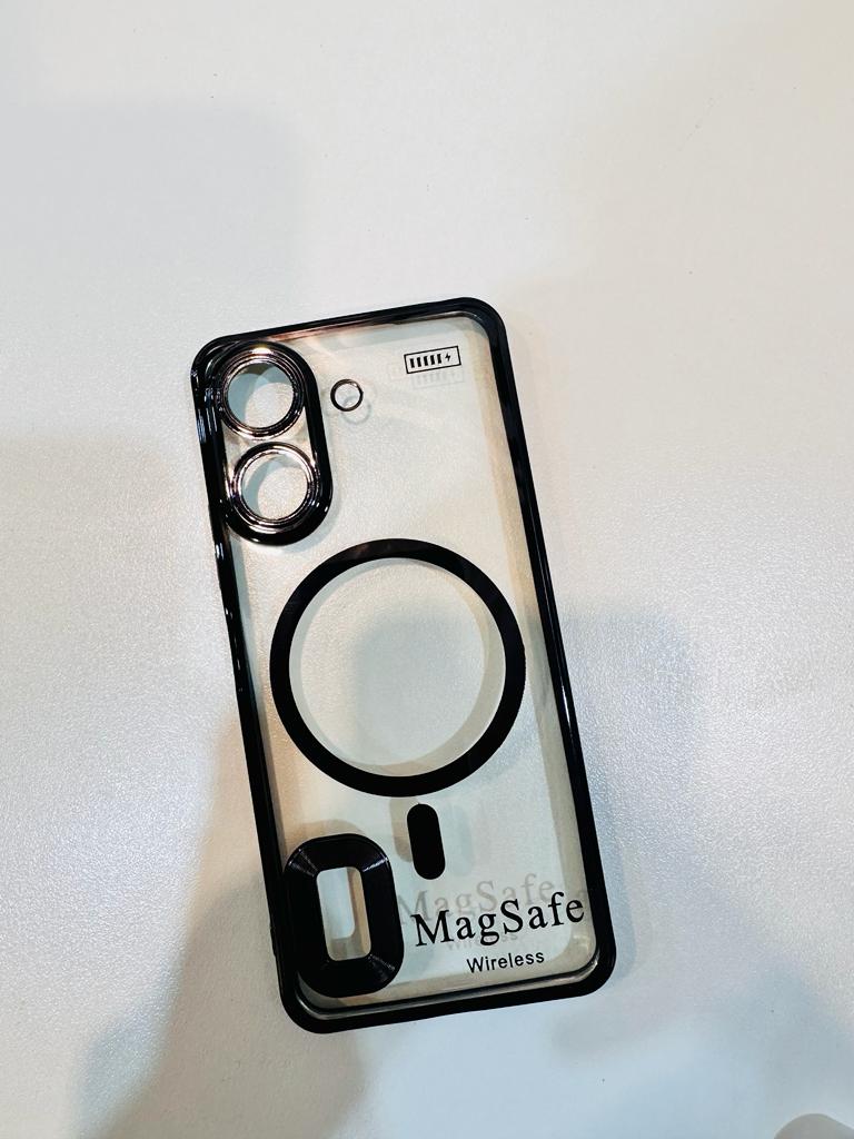 Lahore Mobile Case for Redmi 13c Back Cover Luxury 6D Plating Soft Case Camera Lens Protection - Crome Case - MAG SAFE Case 6