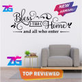 Zecor Gallery Bless this Home Wall Sticker Self Adhesive for Kitchen Tiles Bedroom Living Room Decoration Wall Art Stickers. 