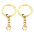 2X 20x Split Key Chain Rings with Chain and Jump Rings Bulk for Crafts Golden. 