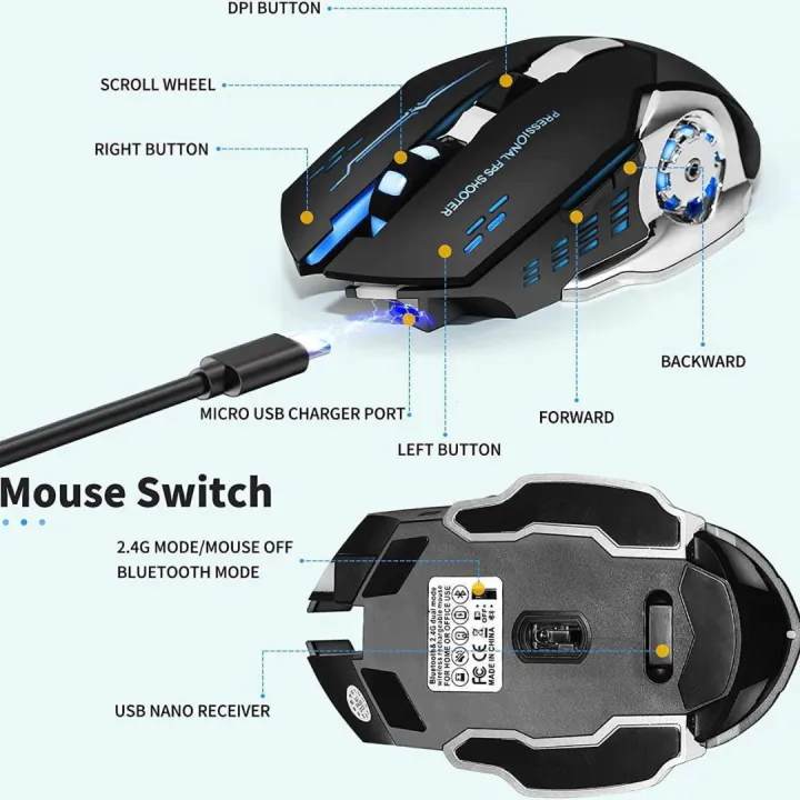 HP%20Mouse%20RGB%20Backlit%20Rechargeable%20Original%20Wireless%20Gaming%20Dual%20Mode%20Silent%20Click%20Free%20Mousepad%20Included%20-%20Image%205