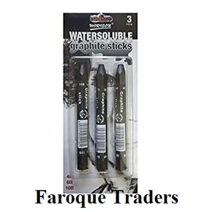 Graphite Sticks, WORISON Water Soluble Graphite Sticks (Pack of 3) 4B, 6B, 10B