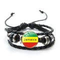 Jamaican Reggae Rock Singer Bob Marley Charm Bracelet Mens Punk Wrap Leather Bracelets Hip Hop Hand Jewelry Gift for Fans. 