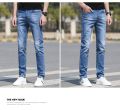 All Size Men_s  Stretch Jeans High Quality Stretch Casual Pants Fashion Blue Slim Denim Mens Jeans. 