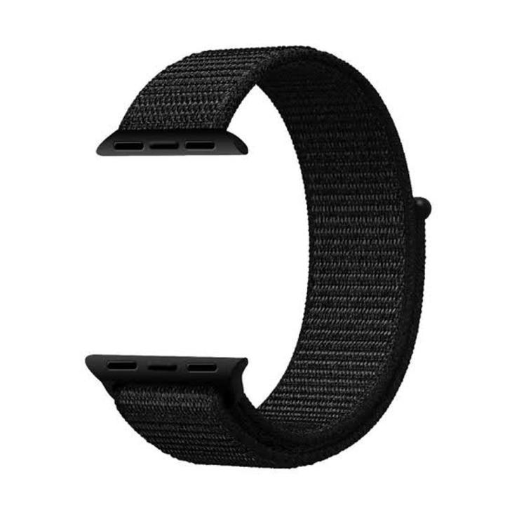 Black Nylon Strap for Smart Watch 42mm 44mm 45mm Compatible with