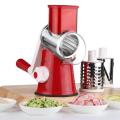 Manual Tabletop Drum Cheese Grater, 3 in 1 Rotary Shredder Slicer Grinder for Cucumber Nut Potato Carrot Cheese, Vegetable Salad Shooter,Green. 