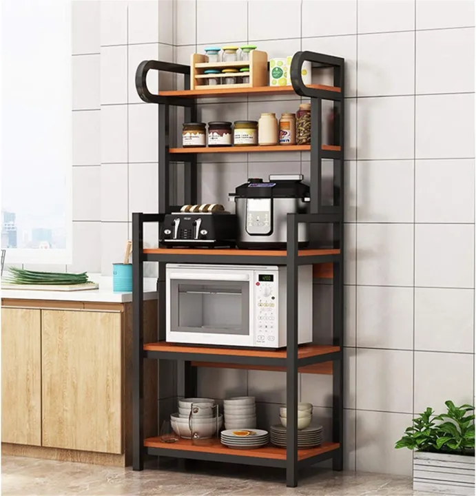 5%20tier%20Kitchen%20rack%20Home%20shelf%20Microwave%20oven%20Stand%20Wood%20Storage%20-%20Image%202