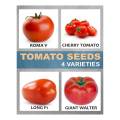 Qty 40+ Tomato Seeds 4 Varieties Vegetable Kitchen Gardening. 