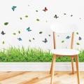 2025 New 3D Fresh Green Plant Removable Green Grass PVC Wall Stickers Home Decor Kids Room Bathroom Mural waterproof DIY Removable Art Vinyl Size: 40 x 136 CM. 