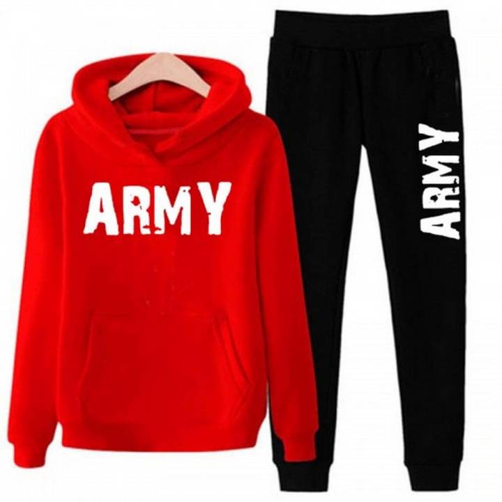 Red Leather Freaks Pack Of 2 Hoodie And Trouser For Men And Women