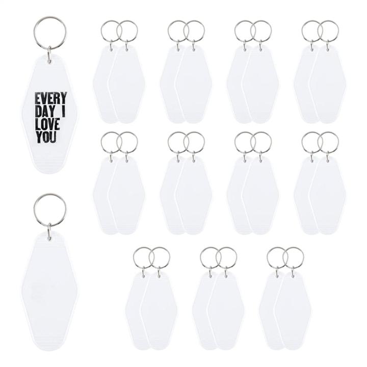 24 Pack Motel Hotel Keychain Blank Vintage Motel Key Tag Hotel Keychain Blanks for Vinyl Projects Sublimation Decoration