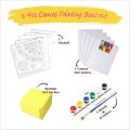 5Pcs Canvas painting Basic Kit- 6x8 Canvas+Stencil+6 Colors+1 Brush+Sponge. 