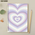 Circular Hearts - A4 Spiral Notebook with Plastic Sheet. 