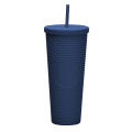 double wall DIY blank plain 700ml 710ml 24oz plastic durian tumbler durian cup with straw and lid no logo. 
