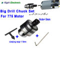 New Big Drill Chuck set for 775 DC motor Clamping fitted 5mm adapter coupler bush sleeve Fit for any 5mm  dc or ac Motor shaft. 