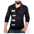 Black Side Zipper Loop Style Detachable Hood Mock FS-4584. 
