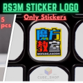 RS3M Sticker Logo, 3x3 Cube Logo Stickers, Rubik Cube sticker logo 5pcs. 