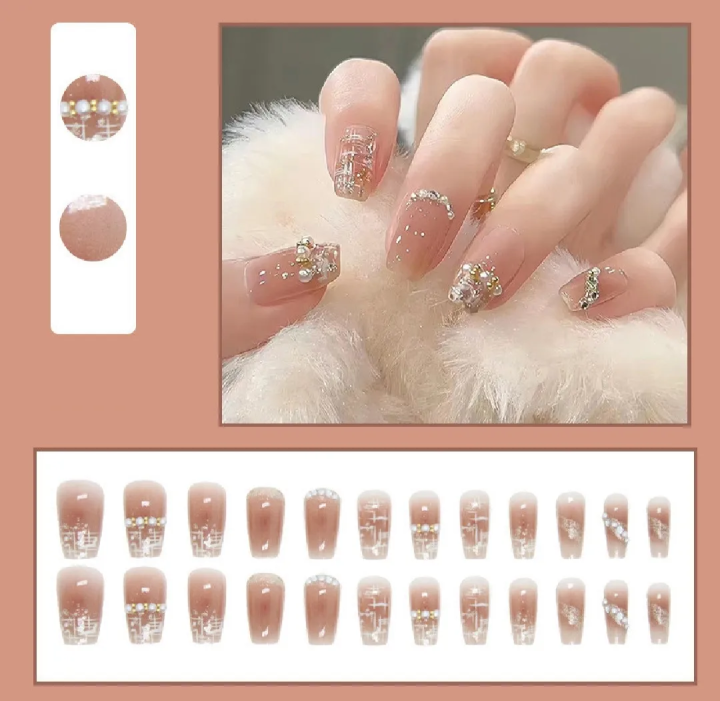 24Pcs%20Crystal%20Pearl%20Fake%20Nails%20DIY%20Art%20Design%20False%20Nails%20Wearable%20Nails%20Stylish%20Pattern%20Artificial%20Nails%20-%20Image%203