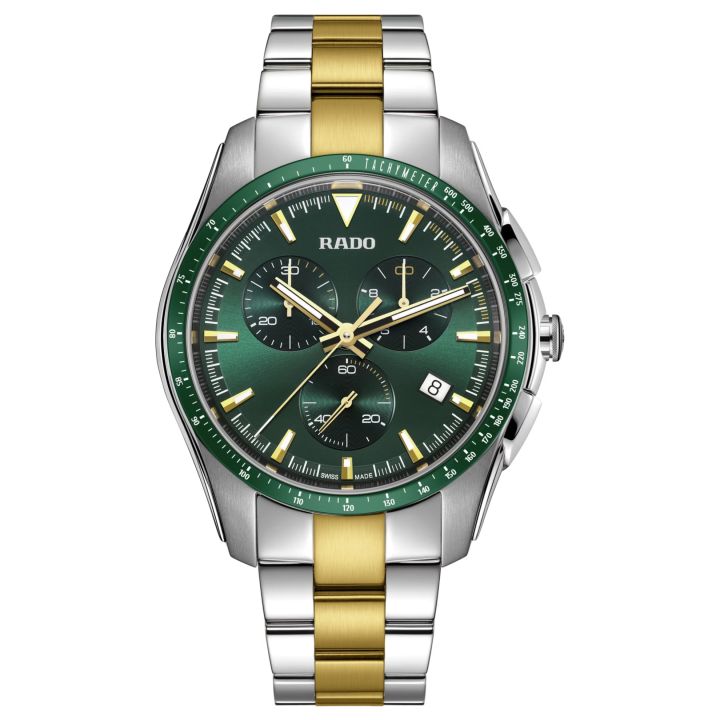 NEW RADO HYPERCHROME CHRONOGRAPH GREEN DIAL WITH STAINLESS STEEL BRACELET MEN''S WATCH - 312.0259.3032