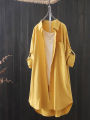 White Shirt Women 2023 Spring Summer Korean Fashion Simple Solid Color Long Shirts Lady Loose Breathable Midi Shirt and Blouse. 