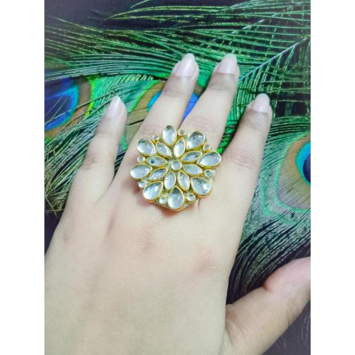 Handmade Kundan Ring Adjustable