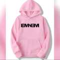 Pink EMINEM Printed Fleece Pullover Kangroo Hoodie For Girls & Boys. 