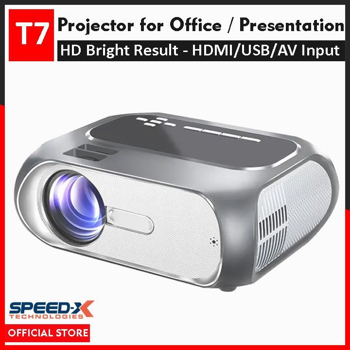 SpeedX Projector Multimedia Wifi / HDMI / USB Input - HD Display Projector for Office Study Lectures Presentation