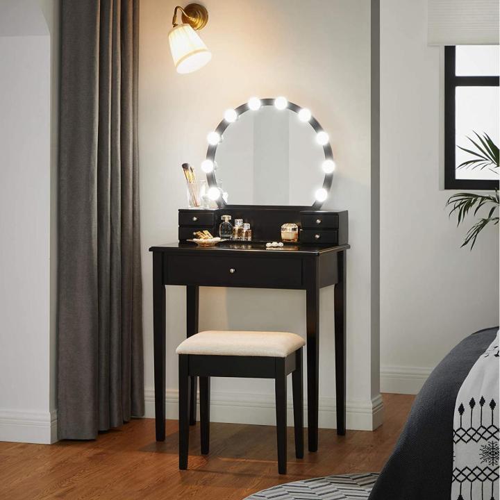 Dressing table / Industrial Style Dressing Table / Dressing Table With Round Mirror / Dressing Table With Mirror And Tufted Stool / Dressing Table With Drawer / Dresser / Dressing table