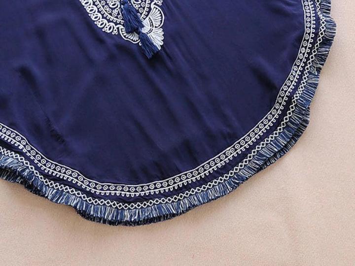 Navy%20Blue%20Embroidery%20Poncho%20Style%20Shirt%20For%20Women%20-%20Image%205