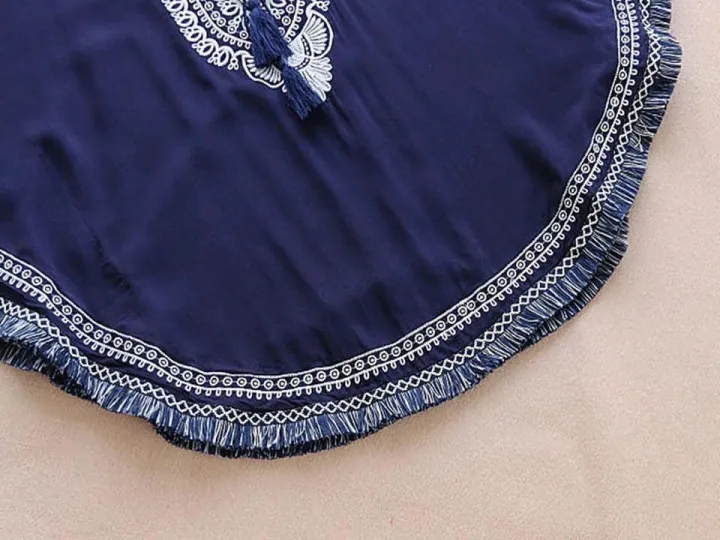 Navy%20Blue%20Embroidery%20Poncho%20Style%20Shirt%20For%20Women%20-%20Image%205