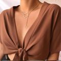 Women Gold Square Lock Necklace - Pendant For Girls. 