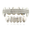 18K diamond-encrusted gold-plated hip-hop braces vampire fangs tiger teeth metal Halloween dentures for men and women with the same Grill. 